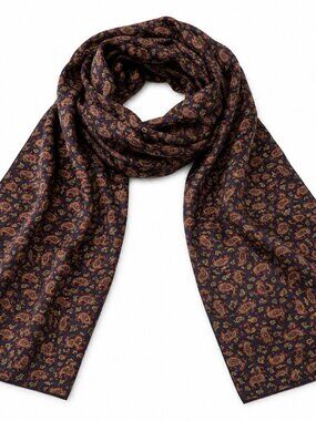 Vintage Leo Ventoni Men’s Silk Merino Wool Paisley Scarf Made Italy Elegant
